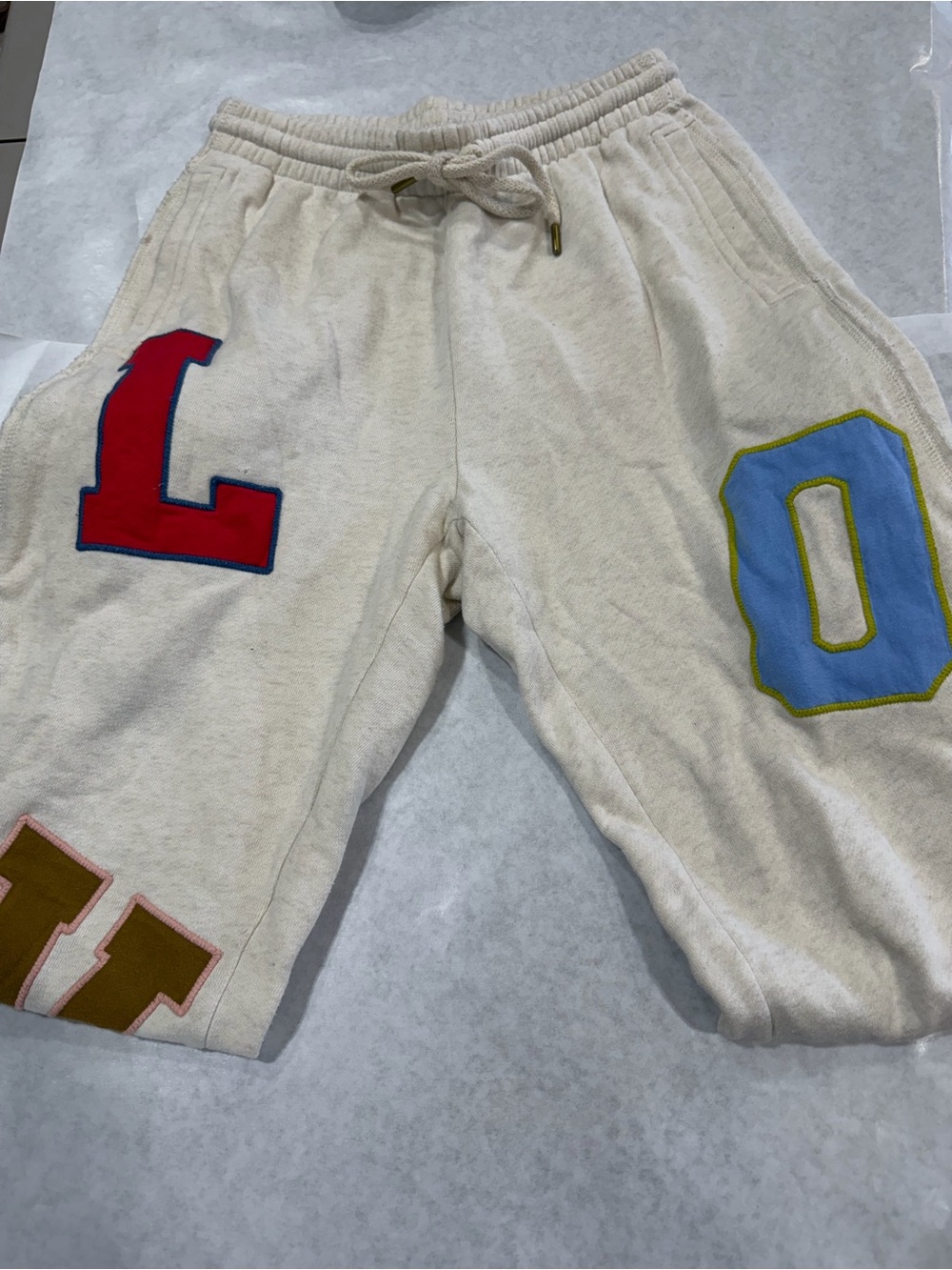 aerie Cream Sweatpants “love” size small